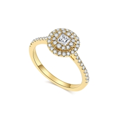 Inel din aur roz cu pietre Diamant