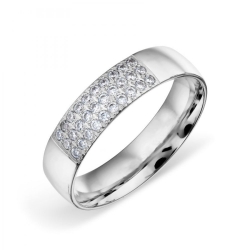 Verighetă din aur alb cu pietre Cubic Zirconia Incolor