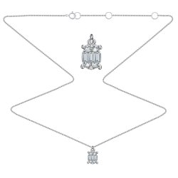 Colier din aur alb cu pietre Diamant