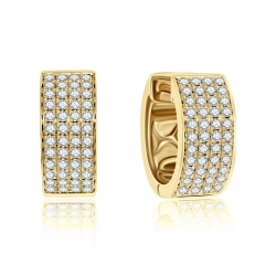 Cercei Creole din aur galben cu pietre Diamant