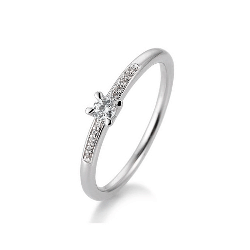 Inel din aur alb cu pietre Diamant